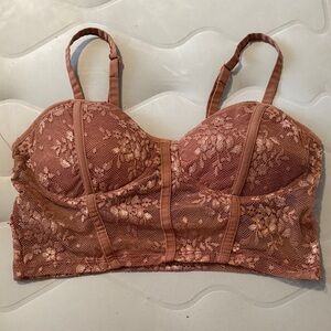 Bozzolo Floral Lace Bralette in Tan
